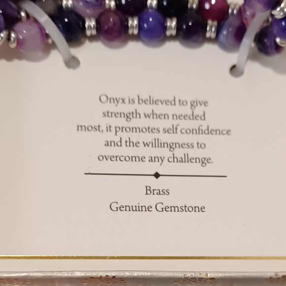 2 PC SHIVAM STERLING SILVER SPACER BEADS & PURPLE ONYX GEMSTONES BEADS STRETCH B - Picture 8 of 8